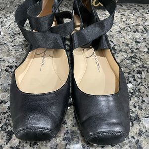 Jessica Simpson square toe criss cross ballet flat